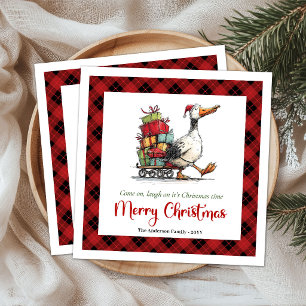 Weihnachts Lustige Gans Whimsical Minimal Napkins Serviette