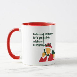 Weihnachts-lustiges Wortspiel-Zitat ankündigen Tasse