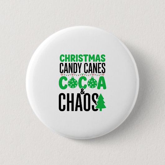 Weihnachts-Lutscher-Kakao-Chaos-Design Button (Vorderseite)