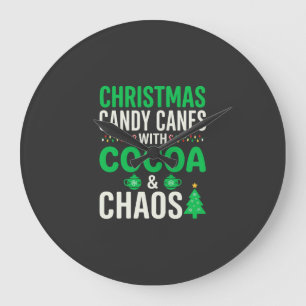 Weihnachts-Lutscher-Kakao-Chaos-Feiertag Große Wanduhr