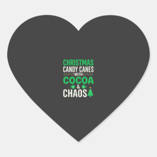 Weihnachts-Lutscher-Kakao-Chaos-Feiertag Herz-Aufkleber