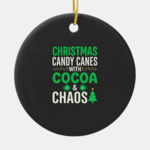 Weihnachts-Lutscher-Kakao-Chaos-Feiertag Keramik Ornament