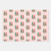 Weihnachts-Macaron-Bäume und Kerzen-Custom-Nachric Geschenkpapier Set (Vorderseite 2)