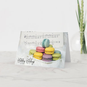 Weihnachts-Macarons mit Musik Feiertagskarte