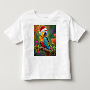 Weihnachts-Macaw mit einer Weihnachtsmannmütze-564 Kleinkind T-shirt