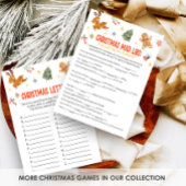 Weihnachts-Mad-Libs-Spiel Feiertagskarte
