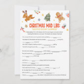 Weihnachts-Mad-Libs-Spiel Feiertagskarte (Vorderseite)