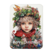 Weihnachts Mädchen Custom 12 von 25 Magnet (Vertikal)