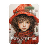 Weihnachts Mädchen Custom 2 von 25 Magnet (Vertikal)