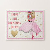 Weihnachts-Mädchen Puzzle Pink Ballerina Personali (Horizontal)