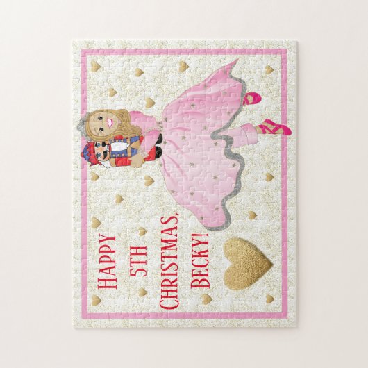 Weihnachts-Mädchen Puzzle Pink Ballerina Personali (Vertikal)