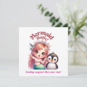 Weihnachts Magic Card mit Pinguin Spaß (Stehend Vorderseite)