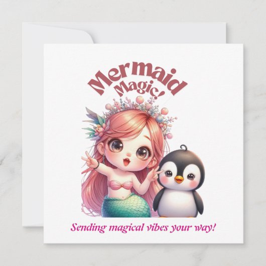 Weihnachts Magic Card mit Pinguin Spaß (Vorderseite)