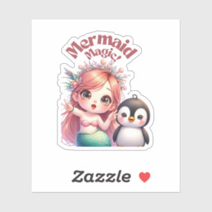 Weihnachts Magic Card mit Pinguin Spaß Aufkleber