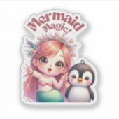 Weihnachts Magic Card mit Pinguin Spaß Aufkleber (Vorderseite)