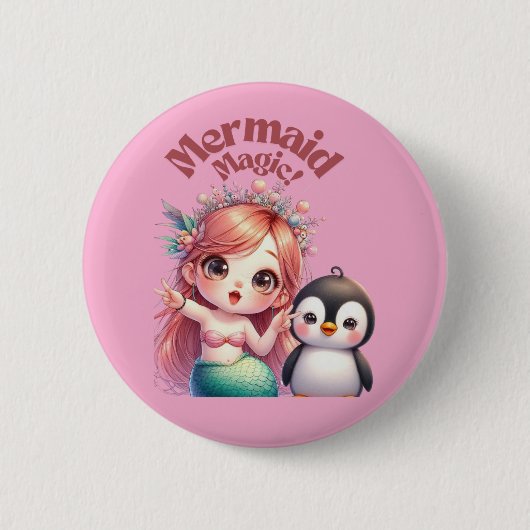 Weihnachts Magic Card mit Pinguin Spaß Button (Vorderseite)