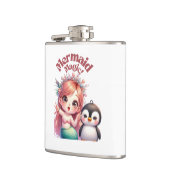 Weihnachts Magic Card mit Pinguin Spaß Flachmann (Links)