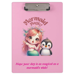 Weihnachts Magic Card mit Pinguin Spaß Klemmbrett