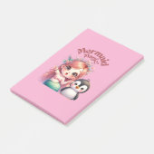 Weihnachts Magic Card mit Pinguin Spaß Post-it Klebezettel (angewinkelt)