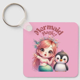 Weihnachts Magic Card mit Pinguin Spaß Schlüsselanhänger