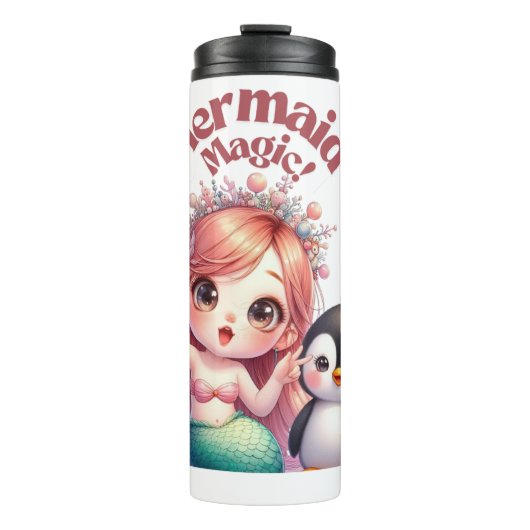 Weihnachts Magic Card mit Pinguin Spaß Thermosbecher (Vorderseite)