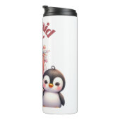 Weihnachts Magic Card mit Pinguin Spaß Thermosbecher (Nach rechts gedreht)