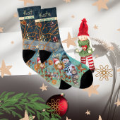 Weihnachts-Magie-blaue Multiprint-Socken Socken