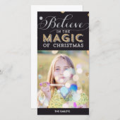 Weihnachts-Magie-Feiertagskarte - Schwarz Feiertagskarte (Vorne/Hinten)