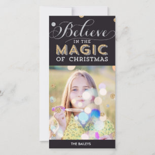 Weihnachts-Magie-Feiertagskarte - Schwarz Feiertagskarte