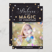 Weihnachts-Magie-Feiertagskarte - Schwarz Feiertagskarte (Vorne/Hinten)