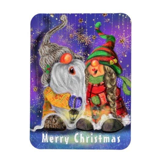 Weihnachts-Magnet-Geschenk mit singenden Gnomes Magnet (Vertikal)