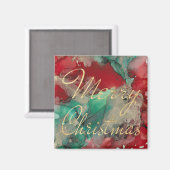 Weihnachts-Magnet-Platz farbenfroh Gold Weihnachte Magnet (Vorderseite/Rückseite)
