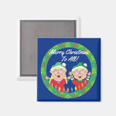 Weihnachts-Magnet-Platz Glücklich Weihnachtselfen Magnet (Vorderseite/Rückseite)