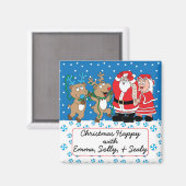 Weihnachts-Magnet-Platz Santa kommt in die Stadt Magnet (Vorderseite/Rückseite)