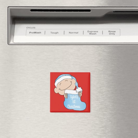 Weihnachts-Magnet-Quadrat-Baby's First Christmas/B Magnet (In Situ (Geschirrspüler))