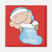 Weihnachts-Magnet-Quadrat-Baby's First Christmas/B Magnet (Vorne)