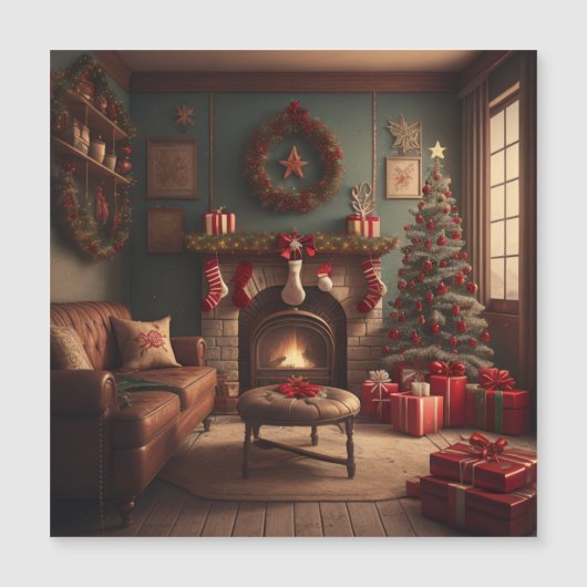 Weihnachts-Magneteinladung Magneteinladung (Vorderseite)