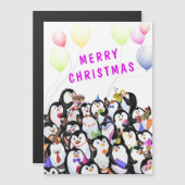 Weihnachts Magnetkarten Pinguine Party Celebration Magnetkarte (Vorne/Hinten)