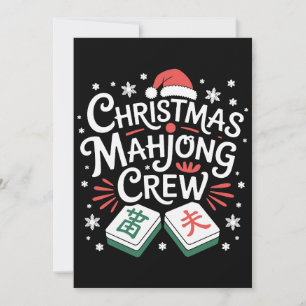 Weihnachts-Mahjong-Crew Weihnachtsmann-Mütze Xmas Einladung