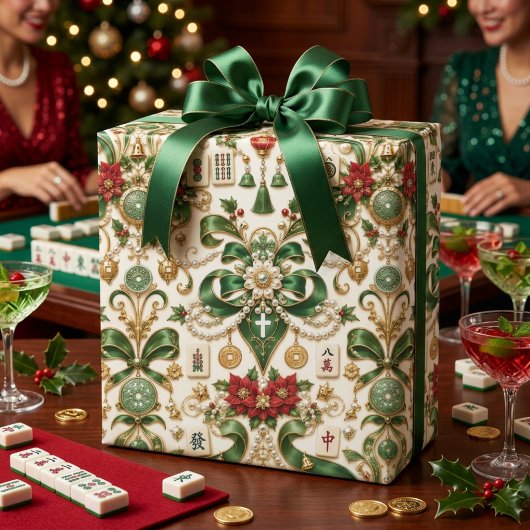 Weihnachts-Mahjong Geschenkpapier