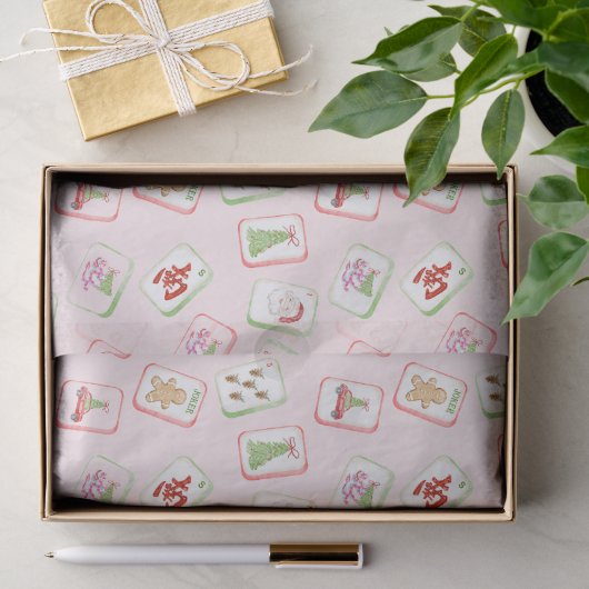 Weihnachts-Mahjong-Kacheln Seidenpapier (Geschenk)