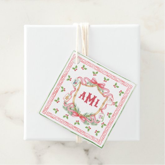 Weihnachts-Mahjong | Monogramm Geschenkanhänger (Beispiel)