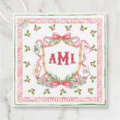 Weihnachts-Mahjong | Monogramm Geschenkanhänger (Vorderseite)