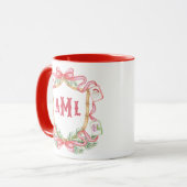 Weihnachts-Mahjong | Monogramm Tasse (Vorderseite Links)
