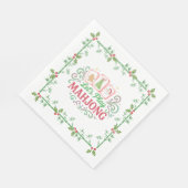 Weihnachts-Mahjong-Wappen | Monogramm Serviette (Ecke)