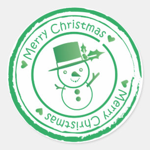 Weihnachts-Mail-Briefmarke - Weihnachtsbaum Classi Runder Aufkleber