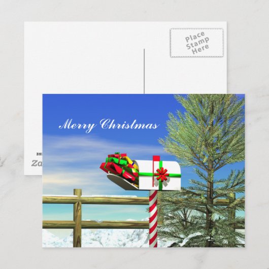 Weihnachts-Mailbox Feiertagspostkarte (Vorne/Hinten)