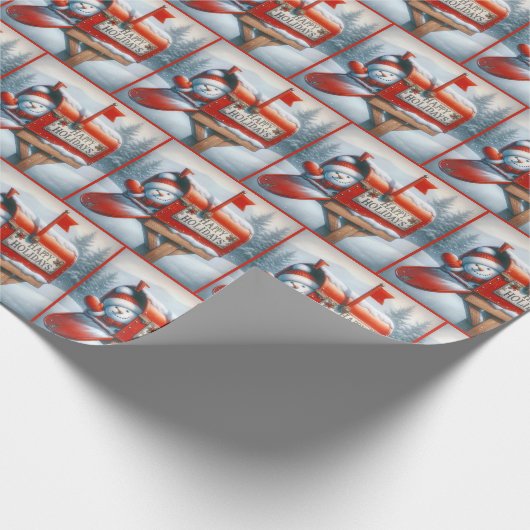 Weihnachts-Mailbox mit dem Schneemann Geschenkpapier (Ecke)