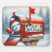 Weihnachts-Mailbox mit Schneemann Mousepad (Vorne)