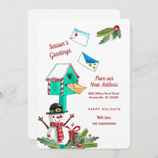 Weihnachts-Mailbox Neue Adresse Ankündigung (Vorne/Hinten)